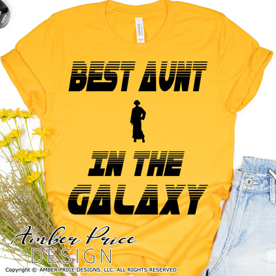 Best aunt in the galaxy SVG, Make your own Star wars Aunt shirt for your aunt / auntie's mother's day gift with my unique Star Wars SVG cut file vector for cricut and silhouette cameo files. DXF and PNG sublimation file included. Cricut SVG Files for Cricut Project Ideas SVG Bundles Design Bundles | Amber Price Design