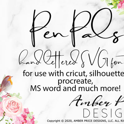 Handwritten cursive font, long Hand lettered script font svg, script font svg font, cricut font, silhouette font, hand lettered script font, download font, instant download, procreate font, ​digital download, font design, fonts for cricut, fonts for silhouette, dxf font, otf fonts for procreate | Amber Price Design