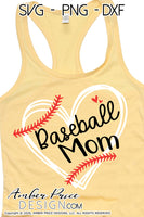 Baseball Mom SVG, Baseball Mom Heart SVG, PNG, DXF, baseball svg, shirt design, cut file, for cricut craft, silhouette, amber price design