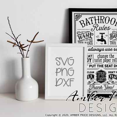 Bathroom rules svg wash your hands svg png dxf