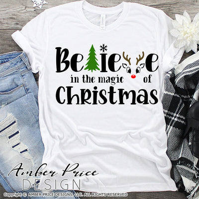 Believe in the magic of Christmas SVG, reindeer cut file for cricut, silhouette Winter SVG, winter Home Decor SVG. DXF and PNG version also included. Cute and Unique sublimation file. Silhouette Files for Cricut, Cricut Projects Cricut Project Ideas Simply Crafty SVG Bundles Design Bundles, Vectors | Amber Price Design