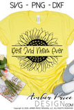 Best 2nd mom ever sunflower svg png dxf step mom design