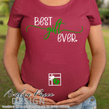 Best Gift Ever SVG Christmas Maternity SVG for winter! Cute DIY Christmas Pregnancy reveal SVG files for all your Maternity shirt projects! Announce you're expecting with our creative twin pregnancy shirt design for winter! Our Pregnancy Announcement SVG is PERFECT for your pregnancy craft! PNG DXF | Amber Price Design