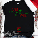 Best Gift Ever SVG Christmas Maternity SVG for winter! Cute DIY Christmas Pregnancy reveal SVG files for all your Maternity shirt projects! Announce you're expecting with our creative twin pregnancy shirt design for winter! Our Pregnancy Announcement SVG is PERFECT for your pregnancy craft! PNG DXF | Amber Price Design