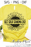 Best Great Grandma Ever sunflower SVG PNG DXF design