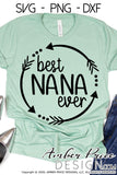 Best nana ever round svg png dxf