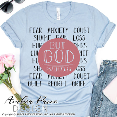 But God SVG Psalm 73:26 SVG anxiety fear bible verse shirt cut file christian cricut silhouette cameo hand lettered scripture designs corona, Christian SVG, PNG, DXF