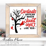 Cardinals SVG cardinal appear when loved ones are near svg remembrance bereavement svgs, encouragement after loss, Cardinal SVG craft, christmas ornament SVG DIY Cricut and silhouette projects vector file home decor. Silhouette SVG  Files for Cricut Project Ideas Simply Crafty SVG Bundles Vector | Amber Price Design
