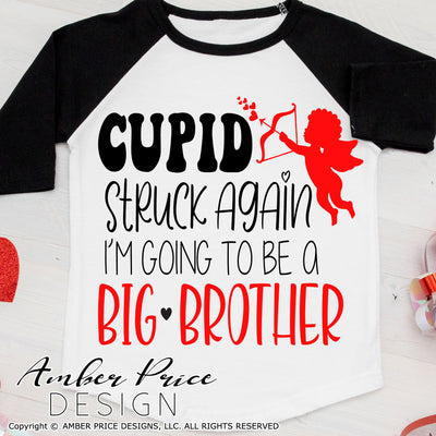 Cupid struck again SVG, Valentine's day Big Brother svg, new baby valentine's day SVG, Valentine's Day pregnancy svg, Valentine's day maternity svg, free svg, shirt svg silhouette projects vector files for home decor. Silhouette SVG Files for Cricut Project Ideas Simply Crafty SVG Bundles Vector | Amber Price Design