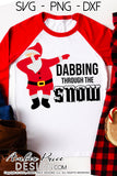 Dabbing through the snow SVG with dabbing Santa, Kid's Christmas SVGs, DIY Festive Holiday Shirts cut file for cricut, silhouette cWinter t-shirt design. DXF & PNG included. Cute and Unique sublimation file. Silhouette Files for Cricut Project Ideas Simply Crafty SVG Bundles Design Bundles, Vectors | Amber Price Design