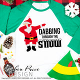 Dabbing through the snow SVG with dabbing Santa, Kid's Christmas SVGs, DIY Festive Holiday Shirts cut file for cricut, silhouette cWinter t-shirt design. DXF & PNG included. Cute and Unique sublimation file. Silhouette Files for Cricut Project Ideas Simply Crafty SVG Bundles Design Bundles, Vectors | Amber Price Design
