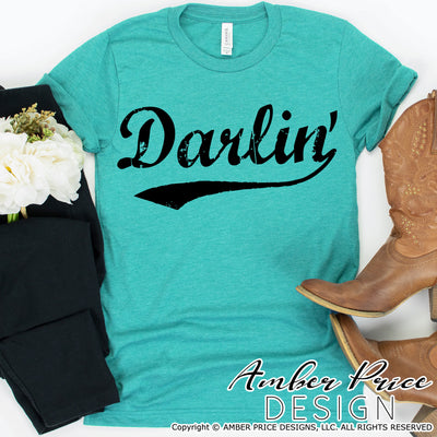 Darlin SVG, PNG, DXF, Rodeo SVG, cowgirl svg, cowboy hat svg, baby svgs, Country girl svg, design, cut file vector, cricut, silhouette craft, country svgs, country and western svg
