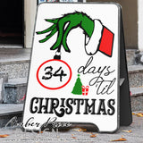 Days until Christmas SVG, Grinch SVG cut file for cricut, Christmas countdown svg, Winter SVG, winter Home Decor SVG. DXF and PNG version also included. Cute and Unique sublimation file. Silhouette DXF downloadable Files for Cricut Project Ideas Simply Crafty SVG Bundles Design Bundles, Vector | Amber Price Design