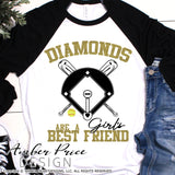 Diamonds are a girl's best friend softball SVG PNG DXF, Softball vector, baseball diamond svg, softball diamond svg, cut file, for cricut, for silhouette