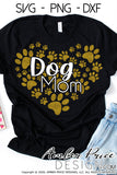 Dog mom paw print heart SVG PNG DXF