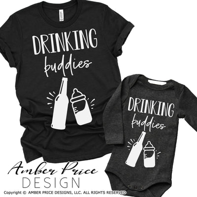 drinking buddies svg png dxf father son svg, baby bottle beer bottle svg, pong dxf, cut file design for cricut