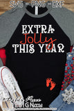 Extra Jolly this year SVG Christmas Maternity SVG for winter! Cute DIY Christmas Pregnancy reveal SVG files for all your Maternity shirt projects! Announce your pregnancy with our creative infertility warrior design! Our Pregnancy Announcement SVG is PERFECT for your pregnancy craft! PNG DXF | Amber Price Design bundle