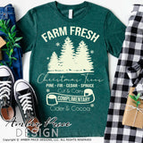Farm Fresh Christmas Trees SVG, Christmas SVG, Christmas tree farm SVG, Christmas SVG cut files for cricut Winter shirt designs, Home Decor SVG. DXF & PNG included. Cute & Unique sublimation file. Silhouette downloadable File for Cricut Project Ideas Simply Crafty SVG Bundles Design Bundles, Vector | Amber Price Design