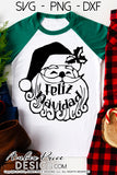 Feliz Navidad SVG, Spanish Christmas SVG, unique Santa SVG, cut files for cricut Winter shirt designs, DIY Festive Holiday Home Decor SVG files. DXF & PNG included. Cute & Unique sublimation file. Silhouette downloadable File for Cricut Project Ideas Simply Crafty SVG Bundles Design Bundles, Vector | Amber Price Design
