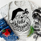 Feliz Navidad SVG, Spanish Christmas SVG, unique Santa SVG, cut files for cricut Winter shirt designs, DIY Festive Holiday Home Decor SVG files. DXF & PNG included. Cute & Unique sublimation file. Silhouette downloadable File for Cricut Project Ideas Simply Crafty SVG Bundles Design Bundles, Vector | Amber Price Design