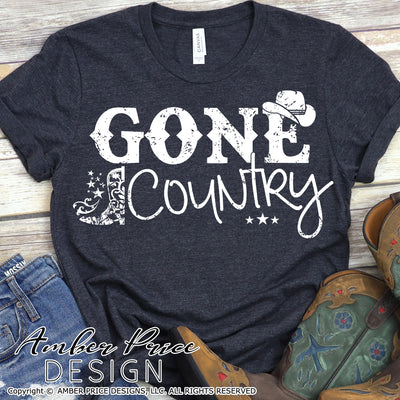 Gone Country SVG, Rodeo SVG, Country girl svg, cowgirl svg, country and western svg, png, dxf, cricut, silhouette, vector, cut file, clipart