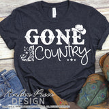 Gone Country SVG, Rodeo SVG, Country girl svg, cowgirl svg, country and western svg, png, dxf, cricut, silhouette, vector, cut file, clipart