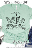 He is Risen SVG American Sign Language SVG ASL SVG Hearing Impaired SVG Deaf SVG Christian SVG Easter SVG Resurrection SVG PNG DXF Cut file for cricut silhouette