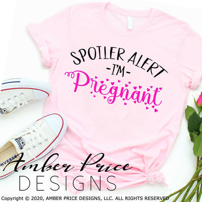 Spoiler alert I'm pregnant svg png dxf