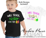 Siblings easter svgs, Will trade brother for eggs svg, Will trade sister for eggs svg, Kid's Easter svg, funny spring SVG, Girl's Easter png, Spring SVG, Boys Easter png, Spring SVG toddler shirt craft Cricut silhouette projects vector files for home decor. Free SVGs for Silhouette SVG Files for Cricut Project Ideas Simply Crafty SVG Bundles Vector | Amber Price Design | amberpricedesign.com