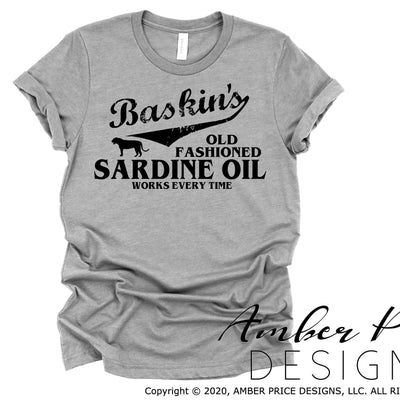 Baskins sardine oil SVG PNG DXF old fashioned works every time