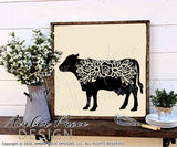 Floral Cow SVG, Cattle SVG, Cow SVG, Cattle clipart, Farm SVGs, Farm house svg, farm wife svg, farm life svg, png, dxf, home decor svgs