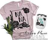 Nana Floral Frame SVG PNG DXF design