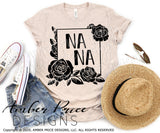 Nana Floral Frame SVG PNG DXF design
