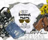 best bonus mom in the world svg png dxf leopard print design
