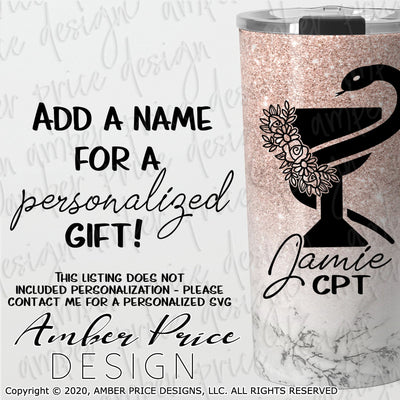 floral Mortar and Pestle svg png dxf caduceus snake svg