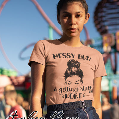 Messy bun and getting stuff done svg