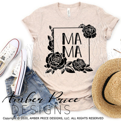 Mama SVG Floral Frame SVG PNG DXF