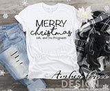 Merry Christmas I'm Pregnant SVG Christmas Maternity SVG for winter! Cute Christmas Pregnancy reveal SVG file for your Maternity shirt project! Announce you're expecting with our creative twin pregnancy shirt design for winter! My Pregnancy Announcement SVG is PERFECT for your pregnancy craft PNG DXF | Amber Price Design