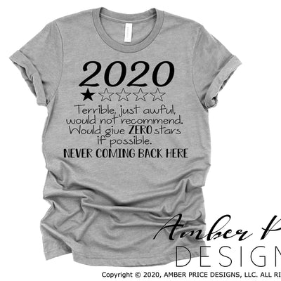 2020 1 star review SVG DXF PNG
