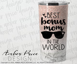 best bonus mom in the world svg png dxf leopard print design
