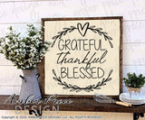 Grateful thankful blessed SVG, Thanksgiving SVG, modern laurel wreath svg, women's Fall SVG, October SVG cut file for cricut, silhouette DXF & PNG also included. Cute and Unique sublimation file. Cricut SVG Silhouette Files for Cricut Project Ideas, Simply Crafty SVG Bundles Design Bundles, Vectors | Amber Price Design