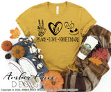 Peace Love Nightmare SVG PNG DXF