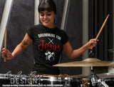 Drumming for Jesus SVG Christian Worship band SVG, PNG, DXF, shirt design vector Drummer SVG drum set trap set cut file Cricut Silhouette sublimation