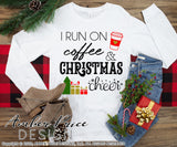 I run on coffee and Christmas cheer SVG, Christmas SVG, Festive Christmas SVG, Cute Holiday SVG for Cricut designs DIY winter shirt craft, DIY silhouette projects vector files for home decor. Sign Stencil SVGs for Silhouette SVG SVG Files for Cricut Project Ideas Simply Crafty SVG Bundles Vector | Amber Price Design