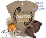 Grateful thankful blessed SVG, BOHO Thanksgiving SVG, laurel wreath svg, women's Fall SVG, October SVG cut file for cricut, silhouette, DXF & PNG also included. Cute and Unique sublimation file. Cricut SVG Silhouette Files for Cricut Project Ideas, Simply Crafty SVG Bundles Design Bundles, Vectors | Amber Price Design