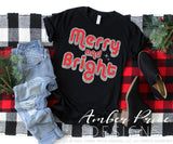 Merry and bright SVG, retro vintage Christmas SVG shirt DIY cut file for cricut, silhouette Winter SVG, festive holiday svg files winter SVG DXF and PNG version also included. Cute and Unique sublimation file. Silhouette Files for Cricut Project Ideas Simply Crafty SVG Bundles Design Bundles Vector | Amber Price Design
