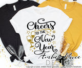 Cheers to the New Year SVG, New Years Eve SVG PNG DXF.  NYE shirt SVGs, DIY New years eve party Shirts cut file for cricut,  NYE 2022 silhouette Winter new year t-shirt design. Unique sublimation print file. Silhouette Files for Cricut Project Ideas Simply Crafty SVG Bundles Design Bundles, Vectors | Amber Price Design