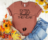 Extra thankful this year Pregnancy / Maternity SVG! 👀 👀 Cute DIY Pregnancy reveal SVG files for all your Maternity shirt projects! Announcing your pregnancy has never been easier or FUNNER with our creative designs! Our Pregnancy Announcement SVGs are PERFECT for your pregnancy crafts! PNG DXF from Amber Price Deign