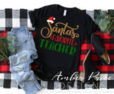 Santa's Favorite Teacher SVG, Teacher Christmas SVG, Winter SVGs for Christmas shirt. DIY Teacher Gift SVG file for Christmas Gift SVG. Festive Holiday decor Christmas ornament SVGs, silhouette projects vector files SVG Silhouette SVG Files for Cricut Project Ideas Simply Crafty SVG Bundles Vector | Amber Price Design
