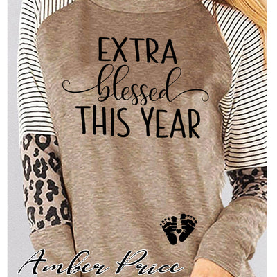Extra Blessed this year svg png dxf pregnancy maternity design